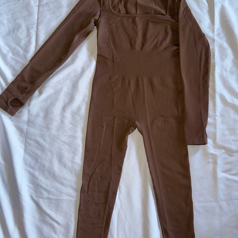Chocolate Brown High Neck Long Sleeve Bodysuit